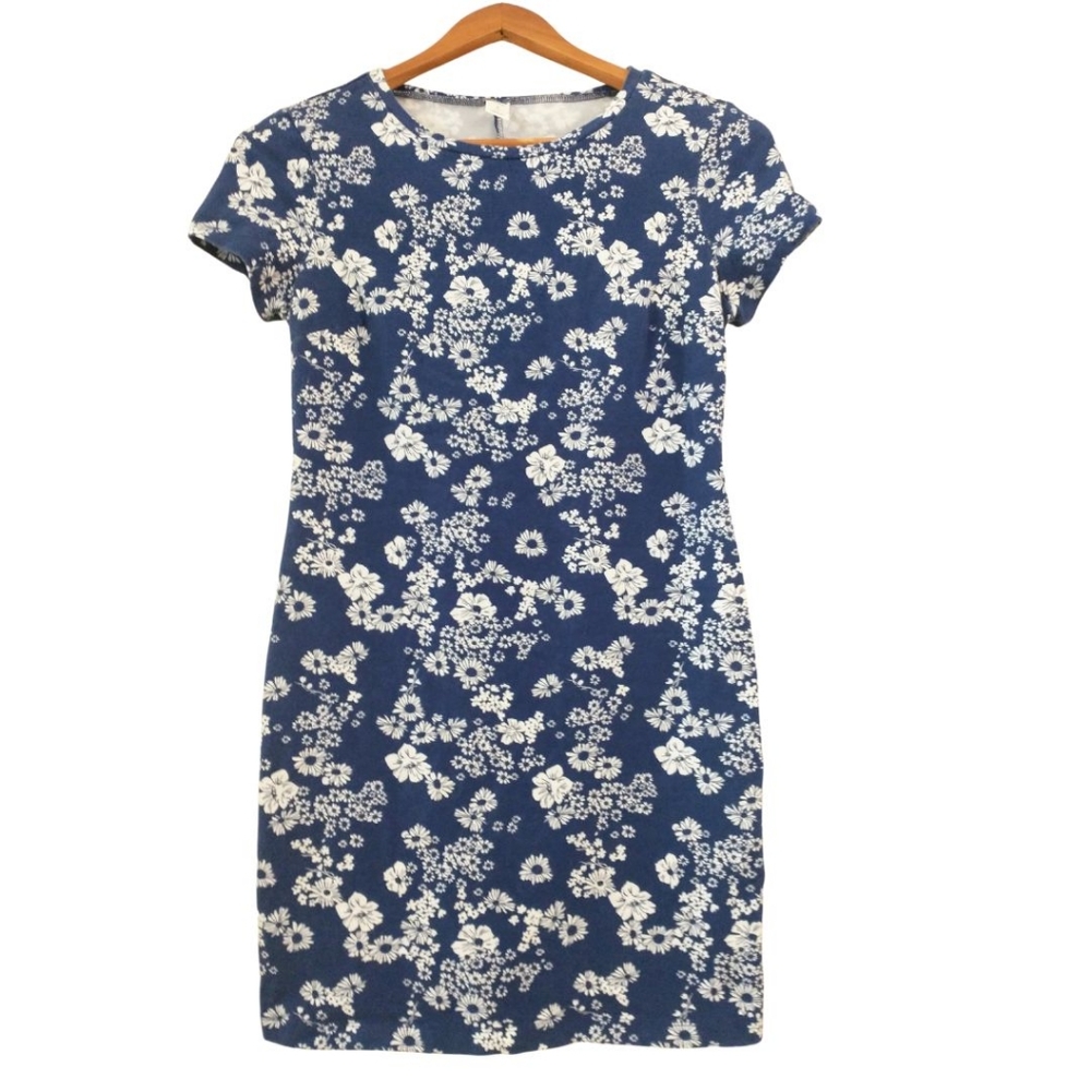 Old Navy Blue Floral Summer Shift Bodycon Size S
